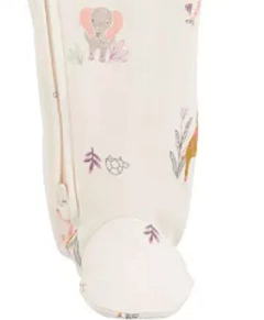 Osito "Carter´s", algodón, blanco con jirafas y elefantes - Lupeluz