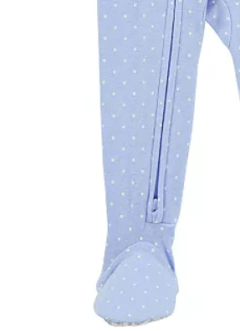 Osito "Carter´s", algodón celeste con lunares y zorrita, con patitas antideslizantes - Lupeluz