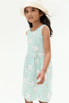 Vestido H&M - Little girl - Verde agua con palomas en internet