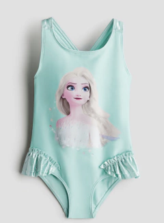 Malla "H&M" - Big Girl - Enteriza verde agua con Elsa - comprar online