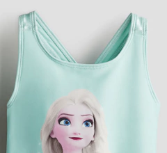 Imagen de Malla "H&M" - Big Girl - Enteriza verde agua con Elsa