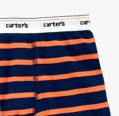 Boxer "Carter´s" - Pack x 2 unidades - Azul con rayas naranjas + gris con camiones en internet