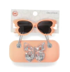 Anteojos de sol "Wonder Nation", Forma mariposa, naranja flúo con detalles en plateado - comprar online