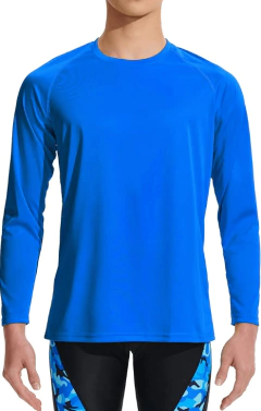 Remera UV - "Devoropa" - Manga larga azul francia lisa - Lupeluz