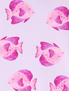 Malla "Carter´s" - 2 piezas remera UV manga larga + bombacha lila con peces - Lupeluz