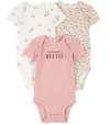Bodies "Carter´s" x 3 unidades - Rosa y blanco con florcitas - comprar online