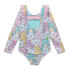 Malla "Ositos Cariñosos" - Enteriza manga blanca con Ositos y volado rosa en internet