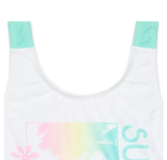 Malla "Disney" - Enteriza con blanca y verde agua con Stich - Lupeluz