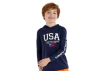 Remera UV - "USPoloassn" - Manga larga azul marino con logo estampado y capucha - comprar online