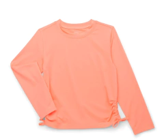 Remera UV "Wonder Nation" - Naranja flúo, manga larga, con detalle elástico a los costados - comprar online
