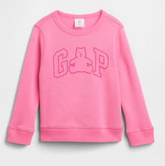 Buzo "Gap" - Cuello redondo rosa logo estampado con osito - comprar online