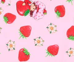 Imagen de Malla "Frutillitas" - Enteriza manga larga rosa y rojo con Frutillitas