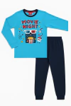 Pijama "Elemento" - Celeste y azul con "Movie Night" - comprar online