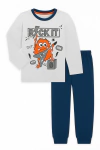 Pijama "Elemento" - Celeste clarito y azul con mounstro "Rock it" - comprar online