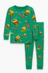Pijama "Carter´s". 2 piezas verde con hamburquesas chiquitas - comprar online