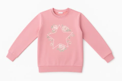 Buzo "Old Bunch" - Rosa, de algodón con frisa y estrella bordad - comprar online