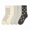 Medias "H&M" - Pack x 5 unid. Crudo y gris con rayas y lunares - comprar online