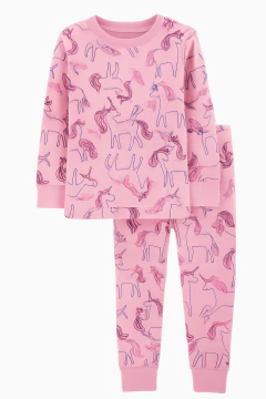 Pijama "Carter´s". Baby Girl - 2 piezas rosa con unicornios - comprar online