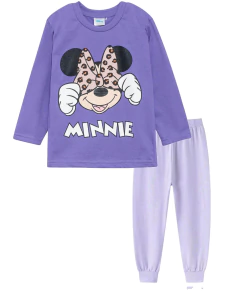 Pijama "Disney" - Minnie - Violeta con moño grande animal print - comprar online