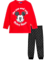 Pijama "Disney" - Remera cara Mickey roja y pantalón gris con logos - comprar online