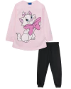 Pijama "Disney" - Remera rosa con Gatita y pantalón negro - comprar online
