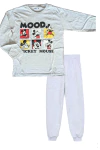 Pijama "Disney" - Mickey - Gris melange , dibujo en cuadritos - comprar online
