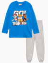 Pijama "Nickelodeon" - Remera azul francia "Paw Patrol" con pantalón gris claro - comprar online