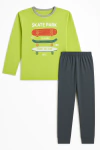 Pijama "Natubel" - ABRIGADO !!! Verde con Skates - comprar online