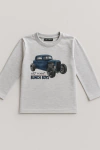 Remera "Old Bunch" - Manga larga, gris con auto grande - comprar online