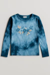 Remera "Old Bunch" - Manga larga, batik con LOVE y flores bordadas - comprar online