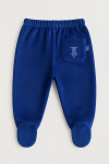 Pantalón "Old Bunch" - Ranita de plush azul marino, con bolsillo atrás, con moto bordada - comprar online