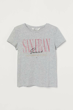 Remera H&M - Gris con San Fran