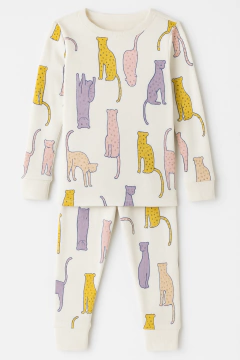 Pijama "Carter´s". 2 piezas blanco con tigres chiquitos - Lupeluz