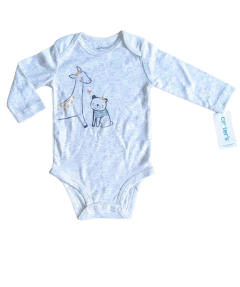 Body "Carter´s" - Marga larga gris con Jirafa y Osito