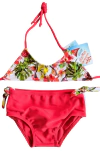 Bikini "Licor de Miel" - Fucsia con top floreado