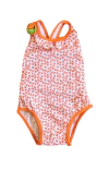 Malla "Licor de Miel" - Enteriza blanca con florcitas naranjas