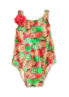 Malla "Licor de Miel" - Enteriza de colores con frutas y detalles en coral