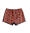 Malla "Licor de Miel" - Minishort negro con dibujos naranja flúo