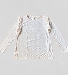 Remera "Old Bunch" - Manga larga, cruda con volados - Lupeluz