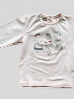 Remera "Old Bunch" - Manga larga, rosa con nena en internet