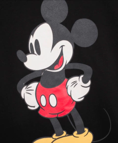 Pijama "Disney" - Remera negra con Mickey y pantalón gris liso - Lupeluz