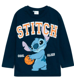 Pijama "Disney" - 2 piezas en algodón Stich remera azul marino y pantalon gris en internet