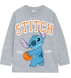 Pijama "Disney" - 2 piezas en algodón Stich remera gris melange y pantalon gris oscuro en internet