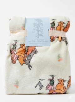 Manta "Pooh-Bear-Collection" - De peluche verde agua con Pooh y sus amigos - comprar online