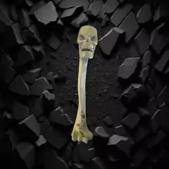 Imã caveira duocolor dourado/preto cilindrico.