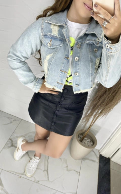 Jaqueta Destroyed - Jeans Claro - comprar online