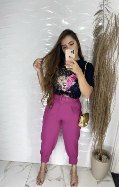 Tee Leopardo - Preta