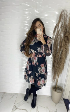 Vestido Tule - Floral