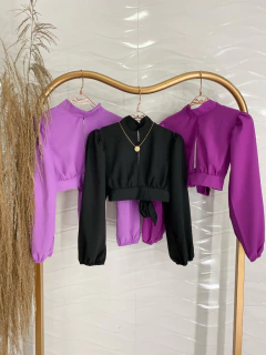 Cropped Decote- Manga Longa