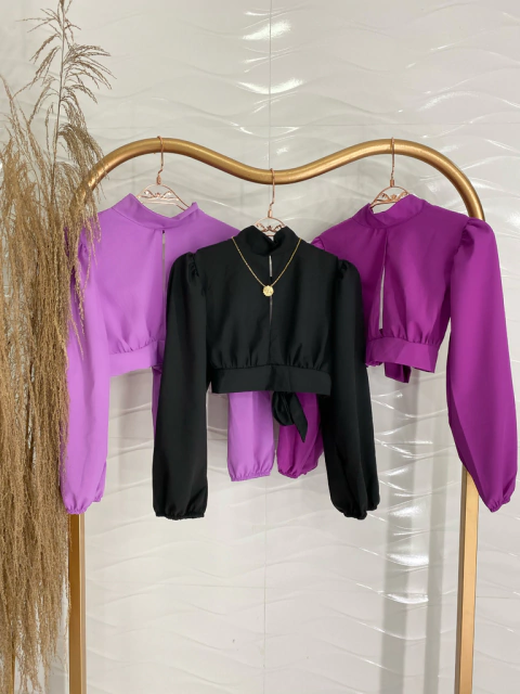 Cropped Decote- Manga Longa